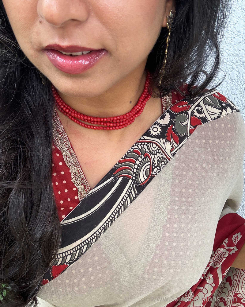 BL-X05200 Madder red cotton Blouse