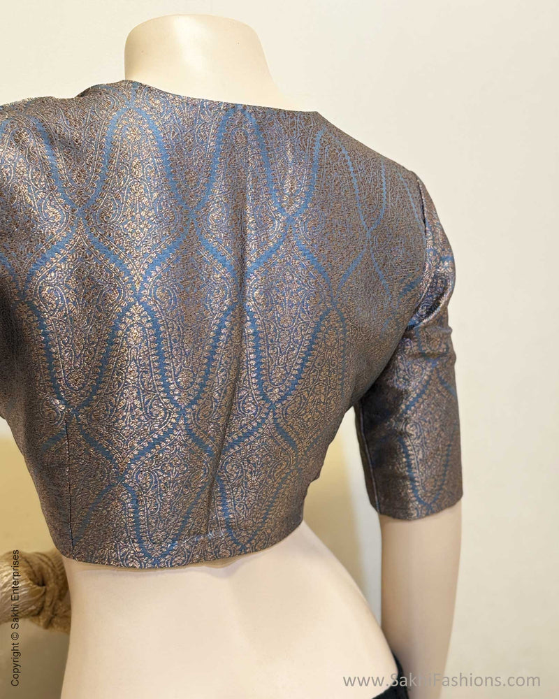 BL-V15870R Grey Banarsi RBlouse
