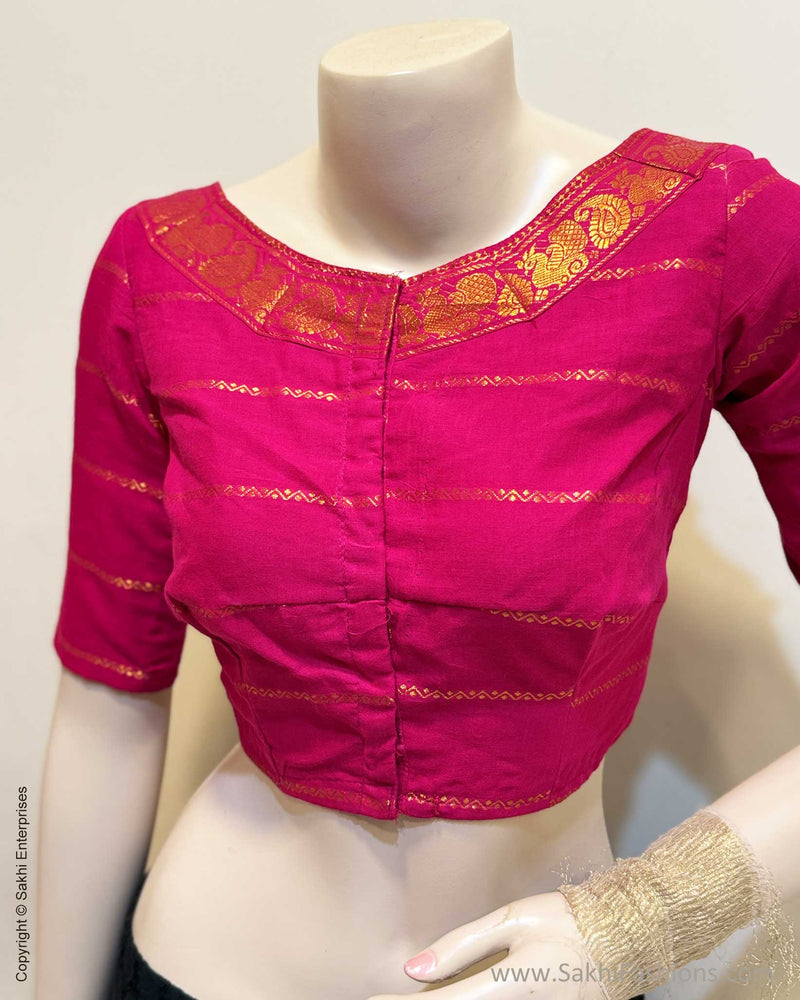 BL-W11077R Pink Madurai Cotton Blouse