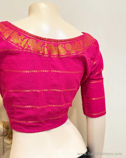 BL-W11077R Pink Madurai Cotton Blouse