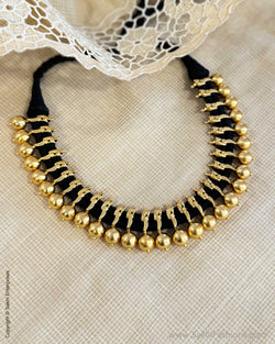 ASDS-24732 Silver Black Thread Necklace