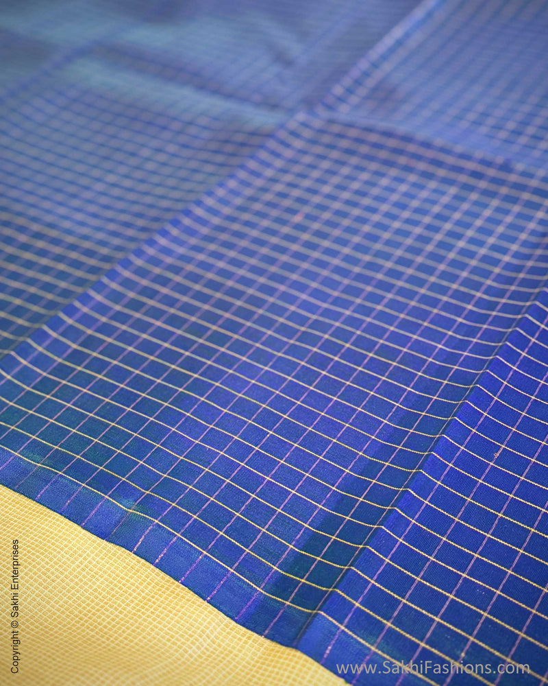 BL-X06834 Peacock Blue Kanchi Blouse