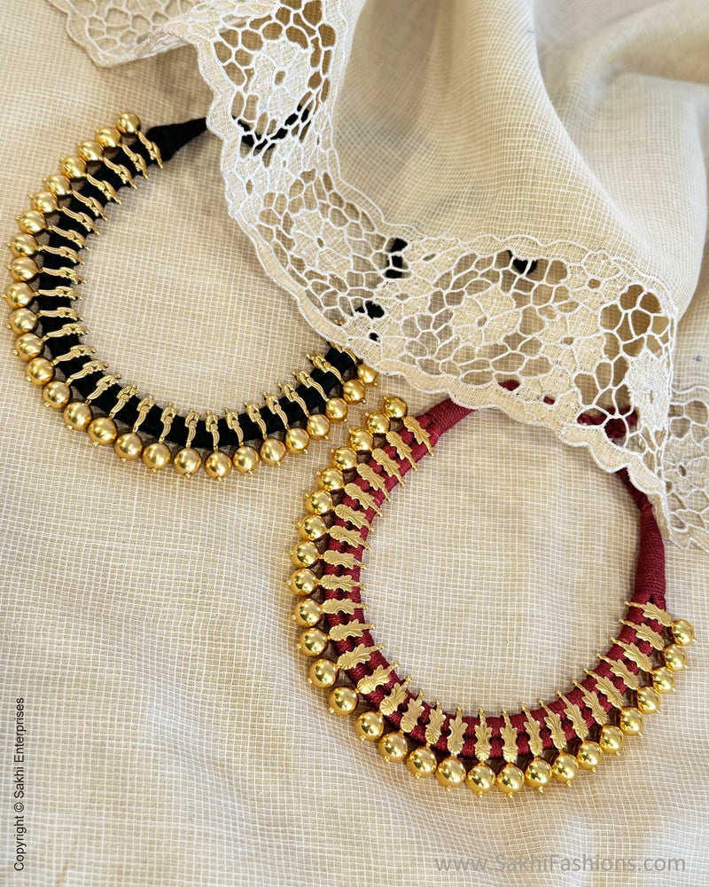 ASDQ-21418 - Gold Pure Silver Necklace