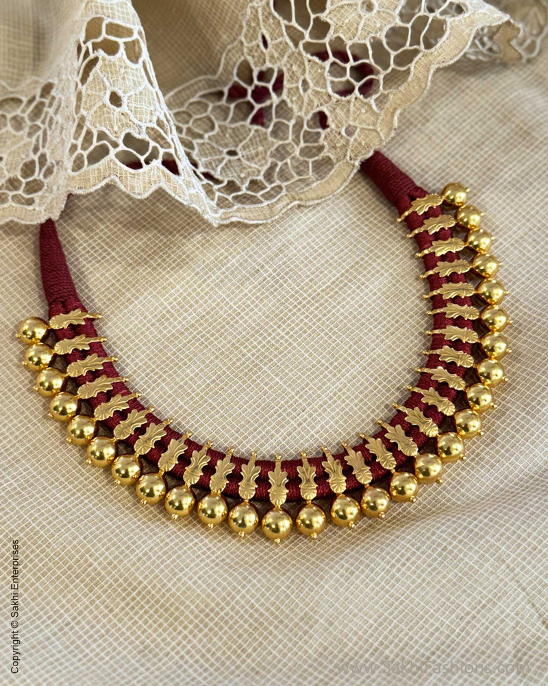 ASDQ-21418 - Gold Pure Silver Necklace