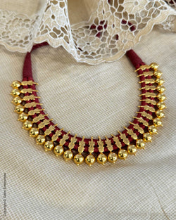 ASDQ-21418 - Gold Pure Silver Necklace