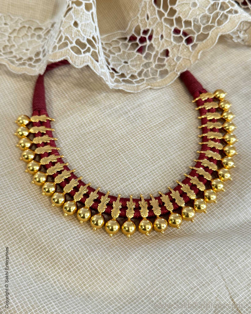 ASDQ-21418 - Gold Pure Silver Necklace