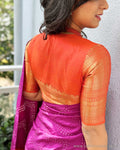BL-V01238R Orange Kanchi Blouse