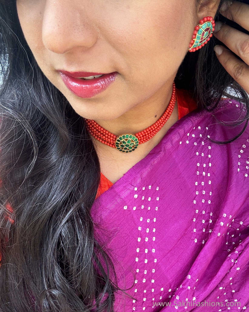 EE-X06636 Purple Bandhini Kanchi