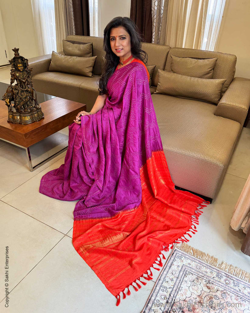EE-X06636 Purple Bandhini Kanchi