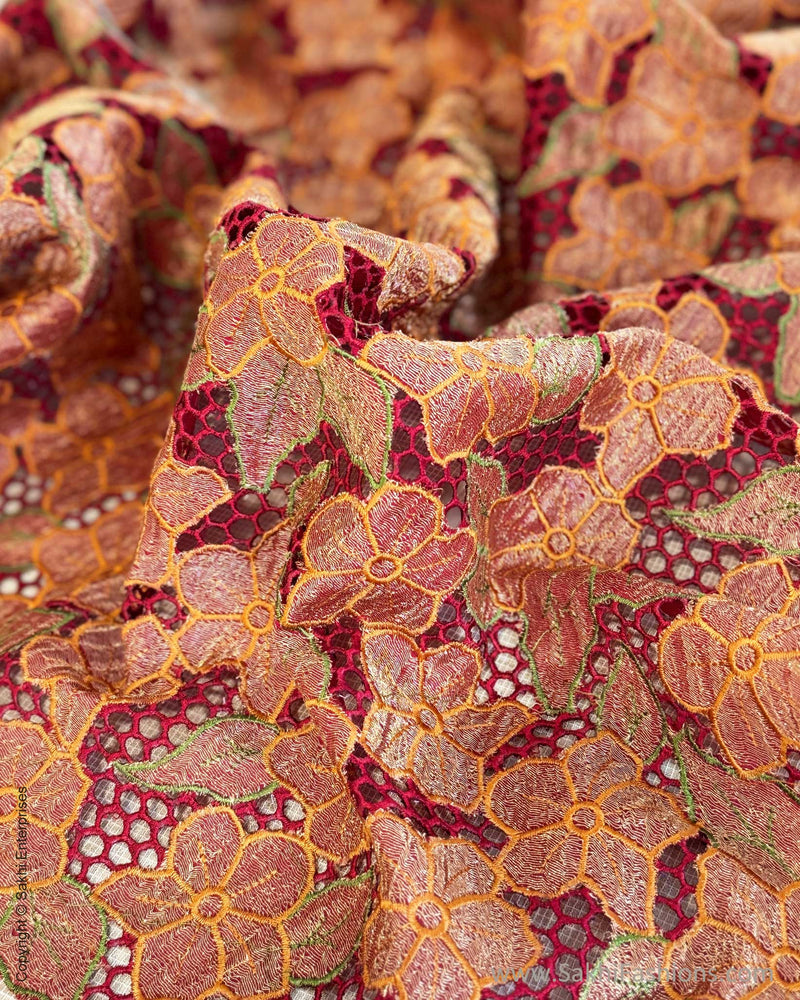 BL-X09055 Red Cutwork blouse