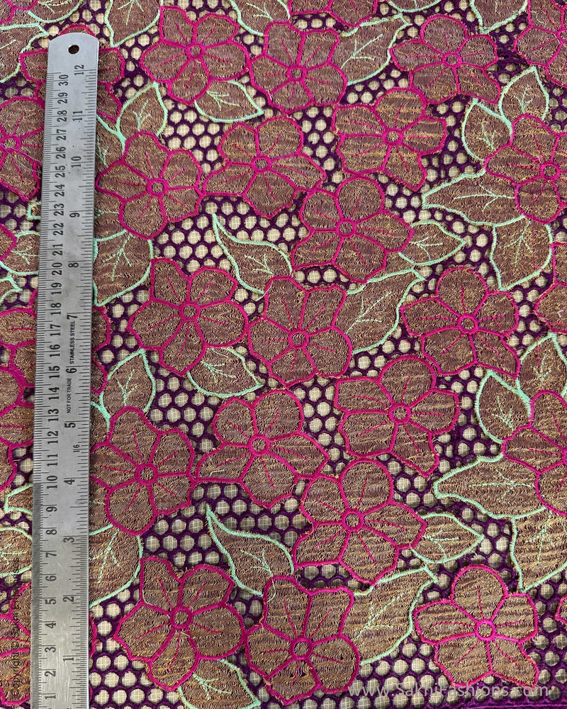 BL-X09052 Purple Cutwork blouse