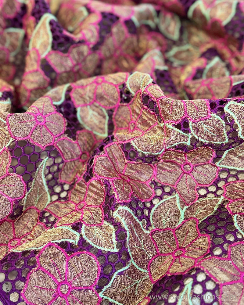 BL-X09052 Purple Cutwork blouse