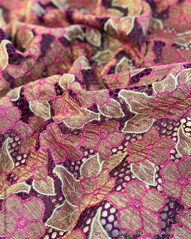 BL-X09052 Purple Cutwork blouse