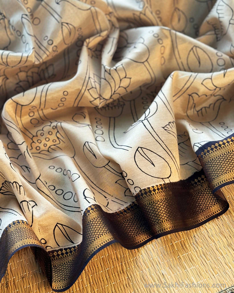 DP-X09434 Lotus Kalamkari Saree