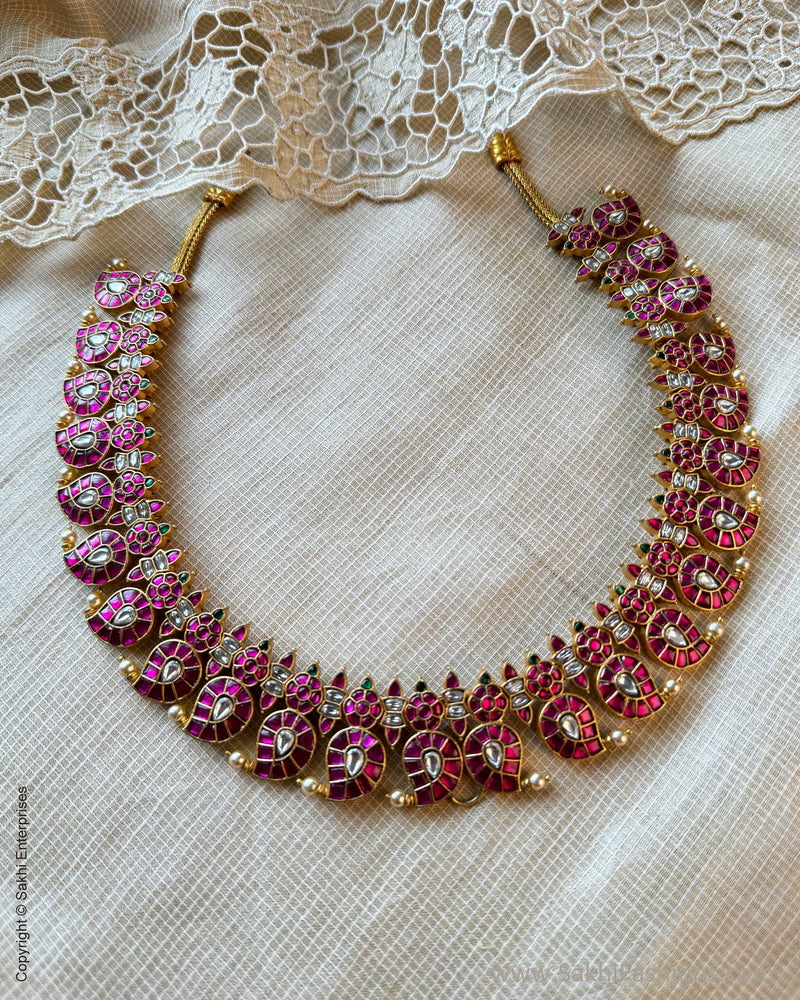 AJ-X09356 Ruby Pink Mango Necklace