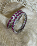 AJ-X06010 Silver Diamante Bangles