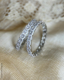 AJ-X06009 Silver Diamante Bangles
