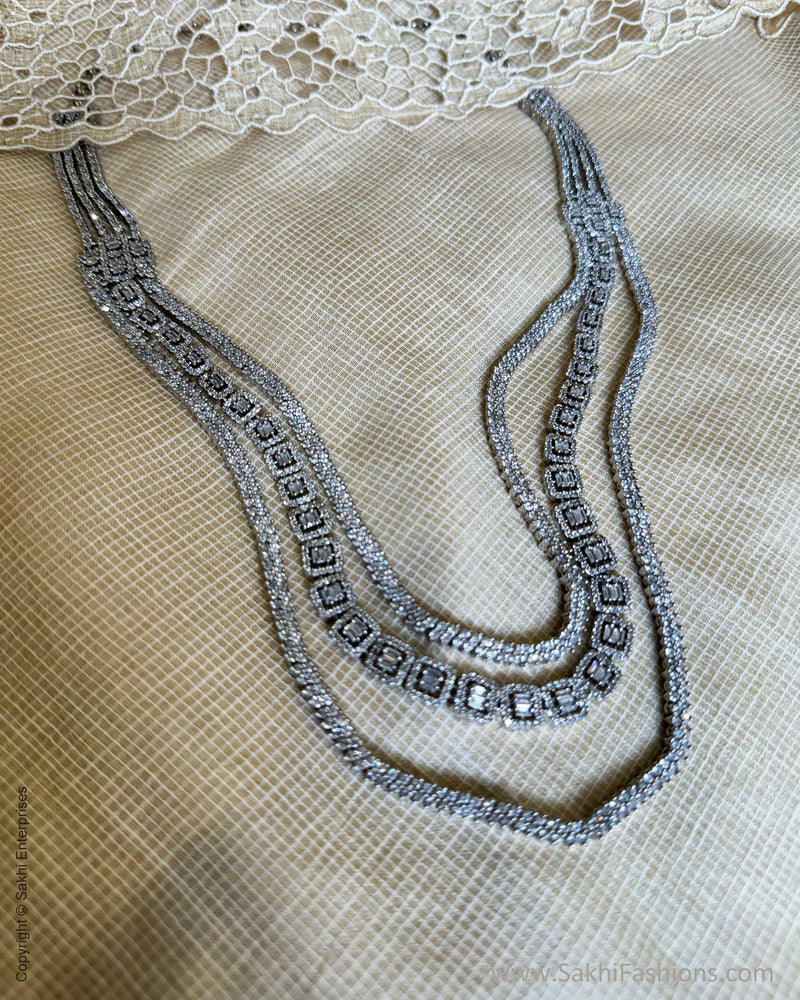 AJ-X06007 Silver Diamante Necklace