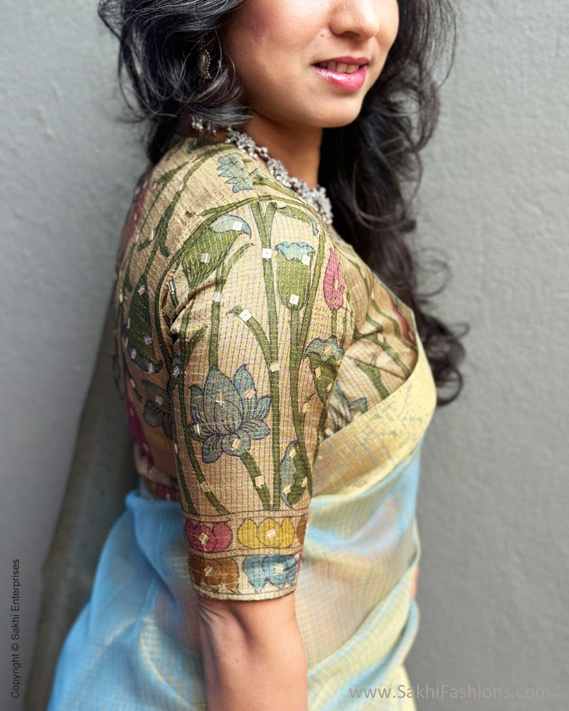 BL-X07661 Tussar Kalamkari Blouse