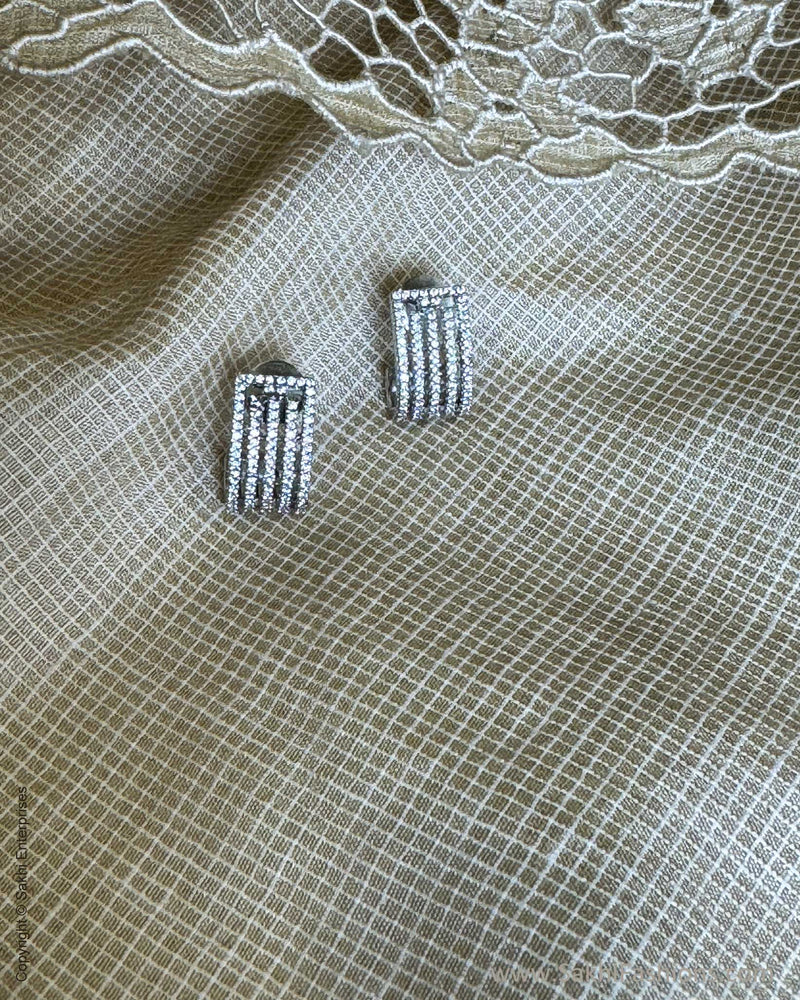 AJ-X05995 Silver Diamante Chandbali