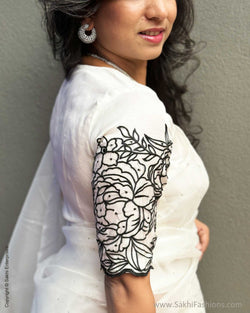 BL-V17329 White Cutwork Blouse