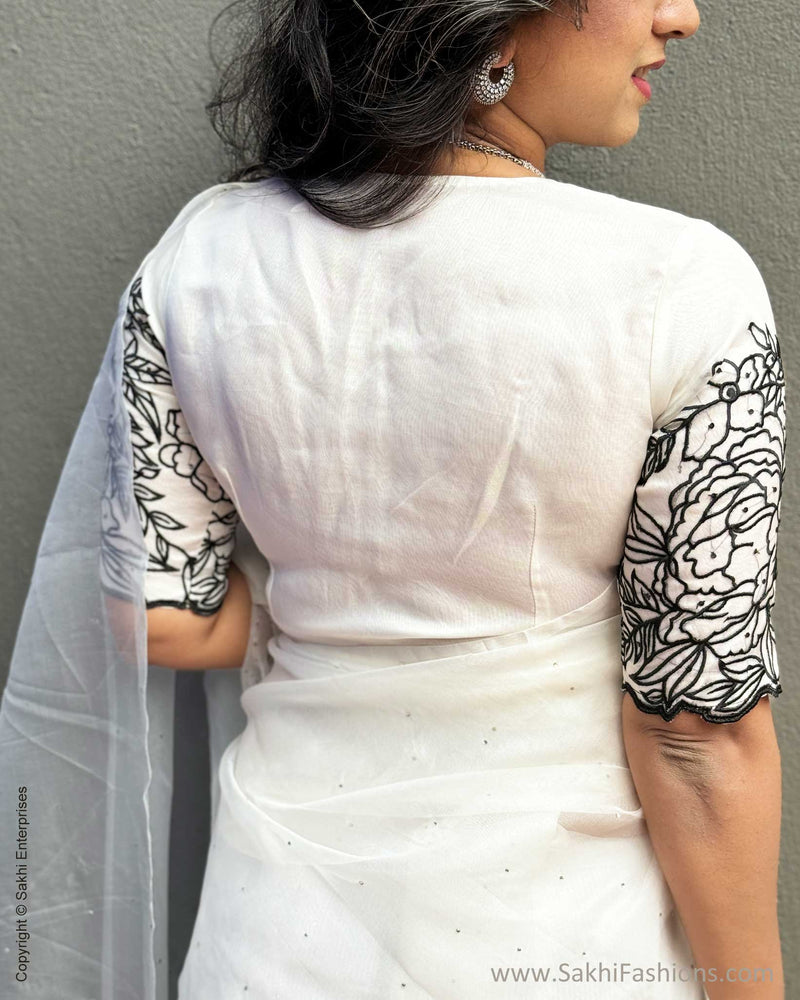 BL-V17329 White Cutwork Blouse