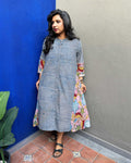 EE-XP03906 Kalamkari Indigo Shirtdress