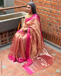 EE-X07588 Pink Tissue saree