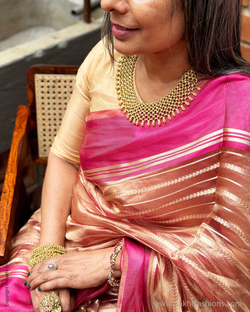 EE-X07588 Pink Tissue saree