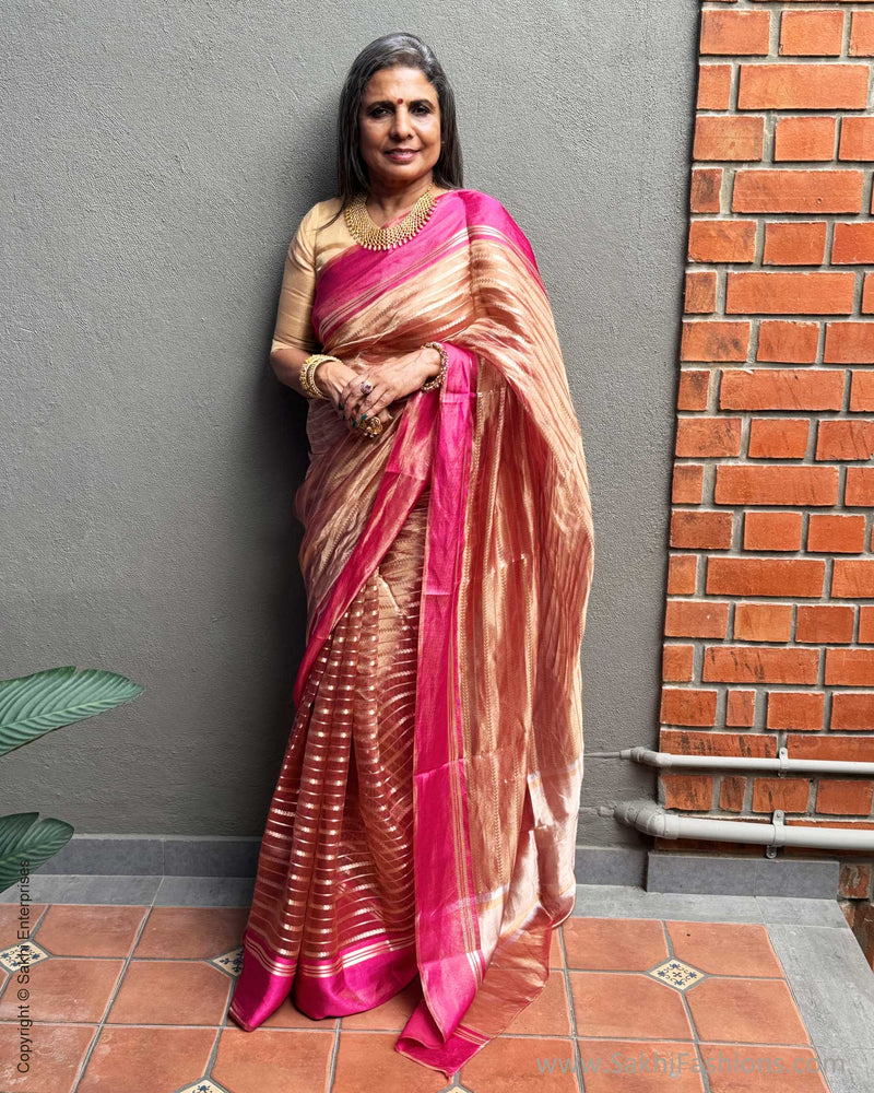 EE-X07588 Pink Tissue saree