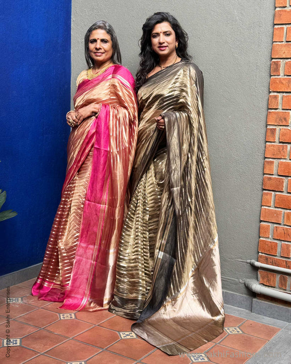 EE-X07587 Black Tissue saree