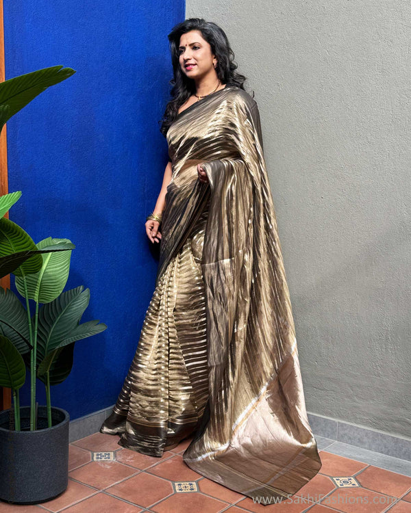 EE-X07587 Black Tissue saree