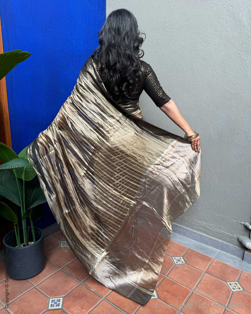 EE-X07587 Black Tissue saree