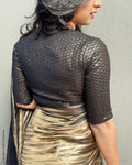 BL-R20925 Black Gold Blouse