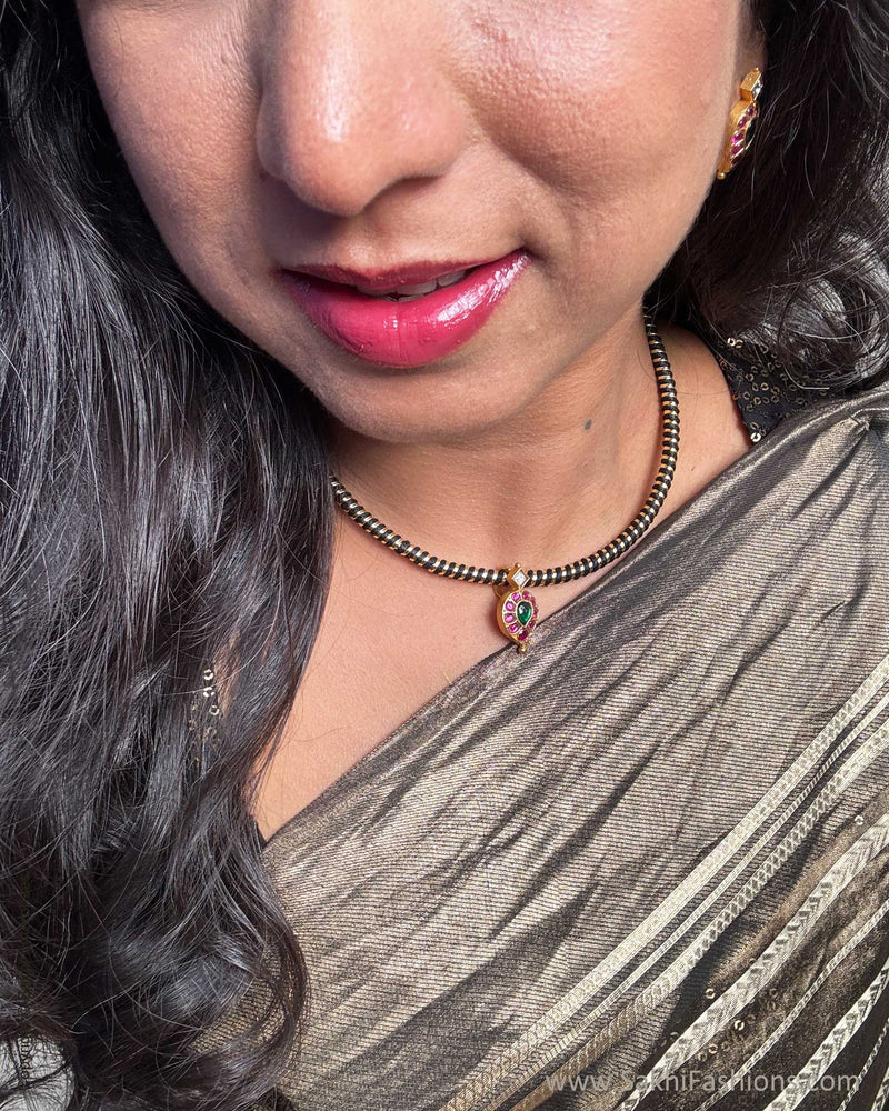 EE-X07587 Black Tissue saree