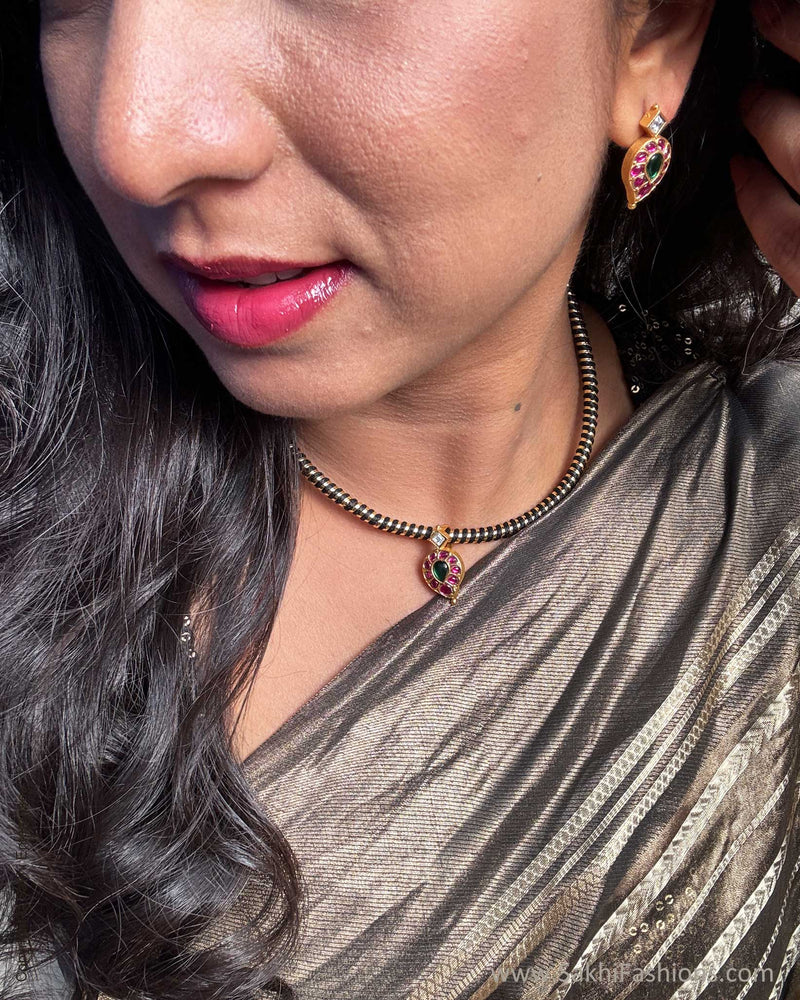 EE-X07587 Black Tissue saree