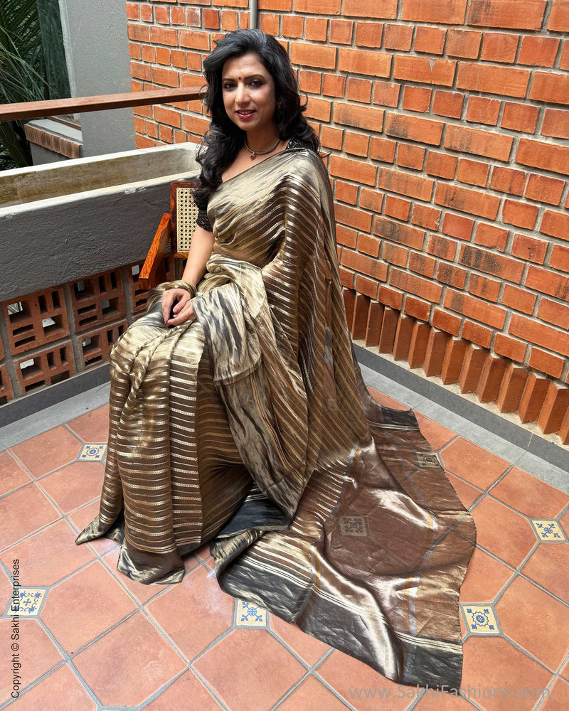 EE-X07587 Black Tissue saree