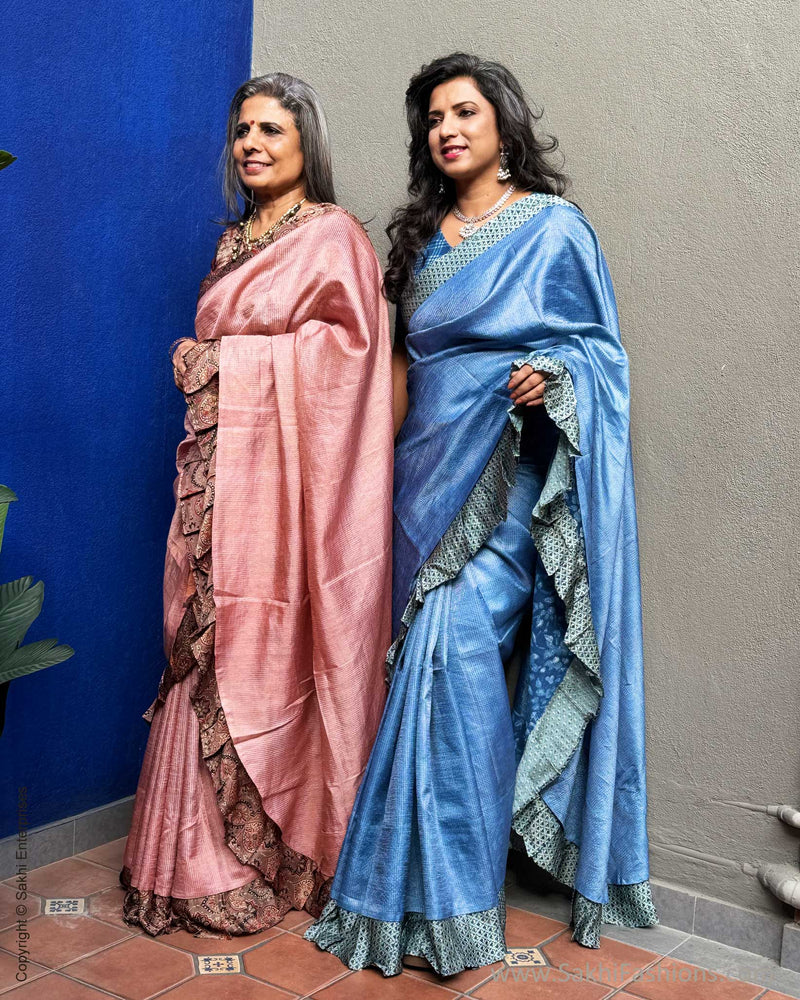 EE-X10288 Blue Tussar Sari