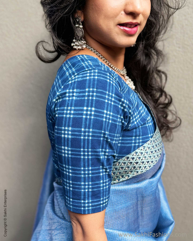 EE-X10288 Blue Tussar Sari