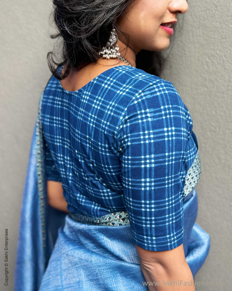 EE-X10288 Blue Tussar Sari