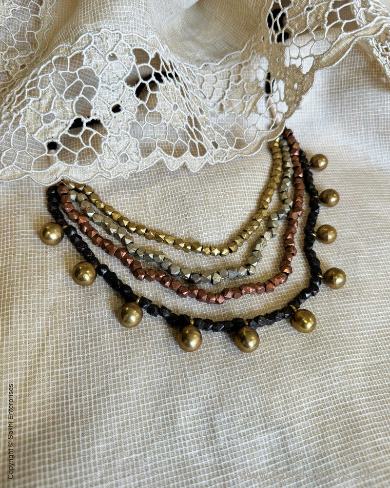 AJ-W241116 Gold Brass Necklace
