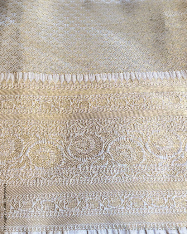 EE-X11385 Gold Floral Tissue Saree