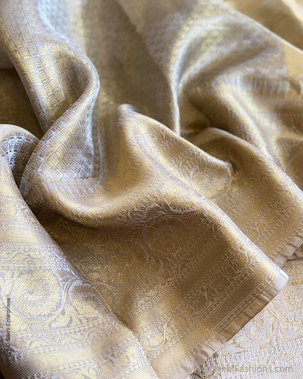 EE-X11385 Gold Floral Tissue Saree