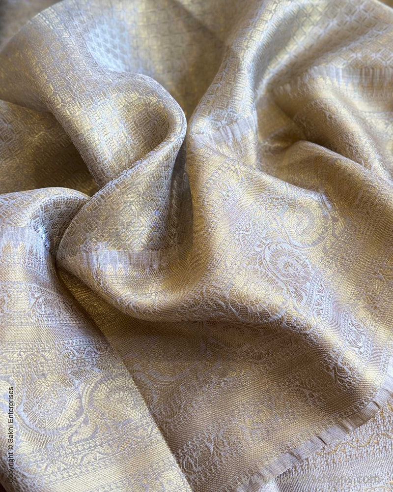 EE-X11385 Gold Floral Tissue Saree