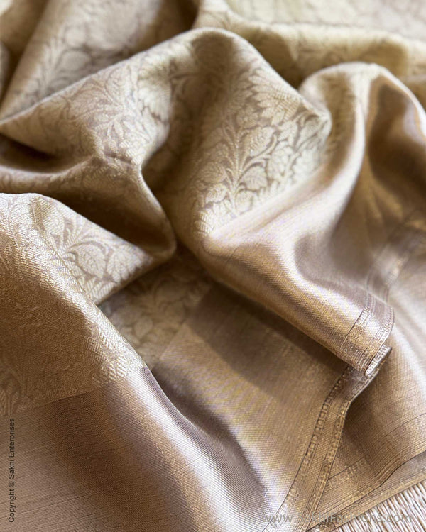 EE-X11386 Gold Floral Tissue Saree