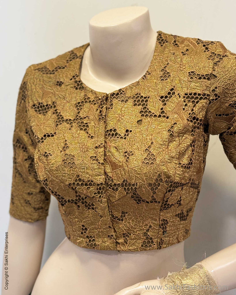BL-X08942 Antique Gold Cutwork Blouse
