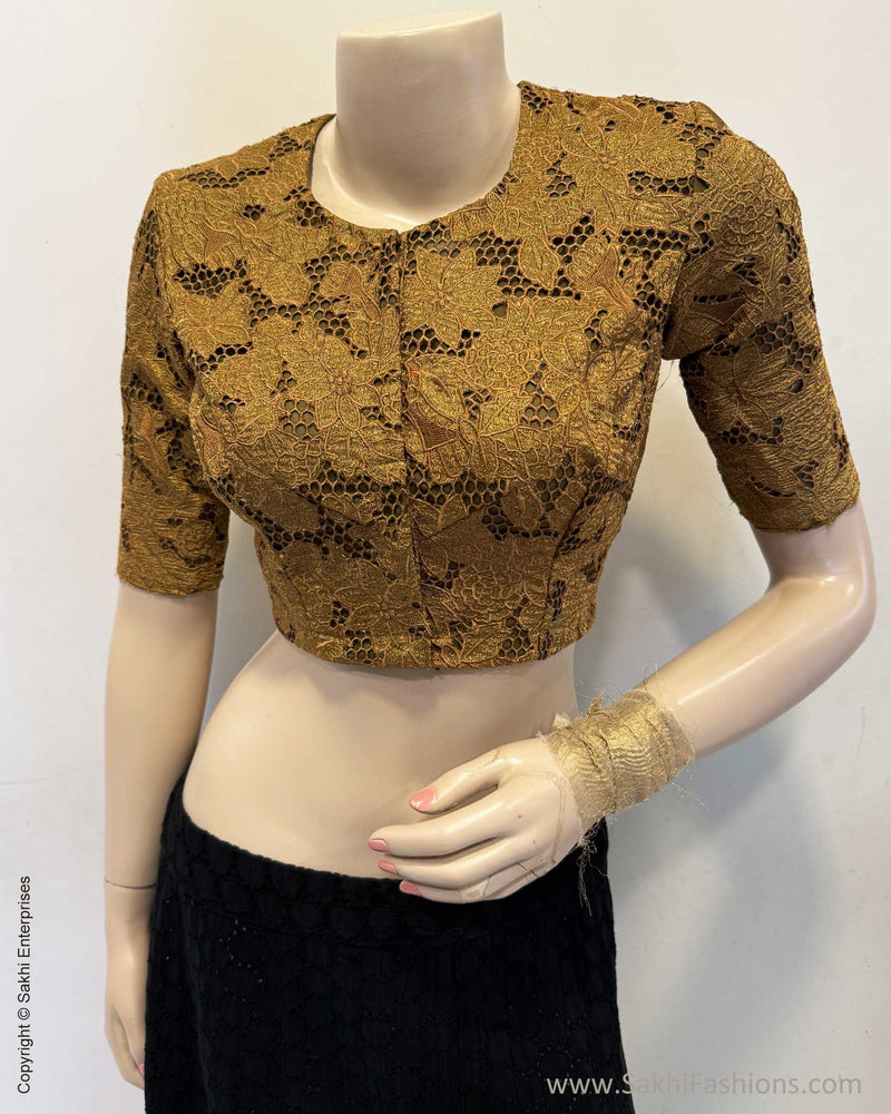 BL-X08942 Antique Gold Cutwork Blouse