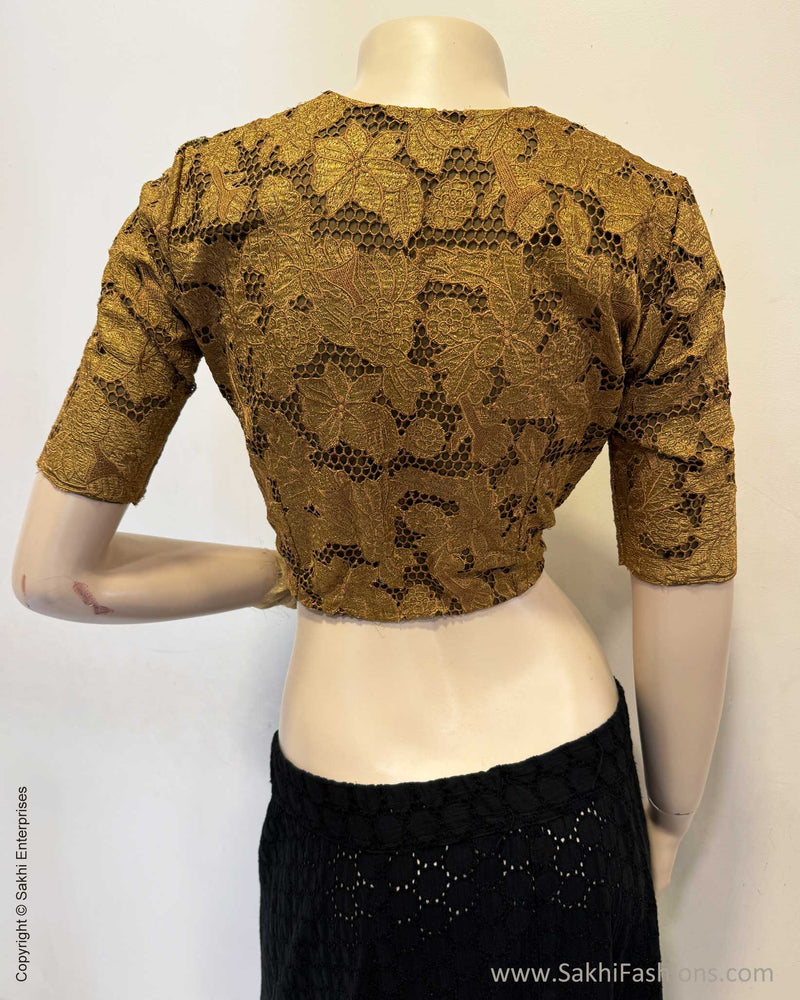 BL-X08942 Antique Gold Cutwork Blouse