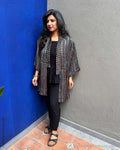 EE-X01723 Ajrakh Black Kimono Jacket