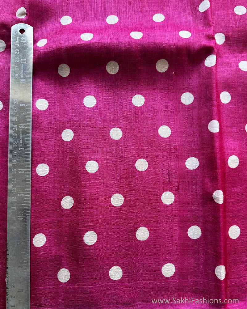 BL-X12779 Pink Polka Dot Tussar Blouse